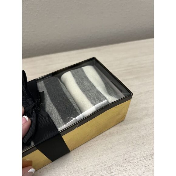 ABS Allen Schwartz 3 Pairs Fits Shoe Sz 4-10 Striped Black Gray White Crew Socks - Picture 8 of 10